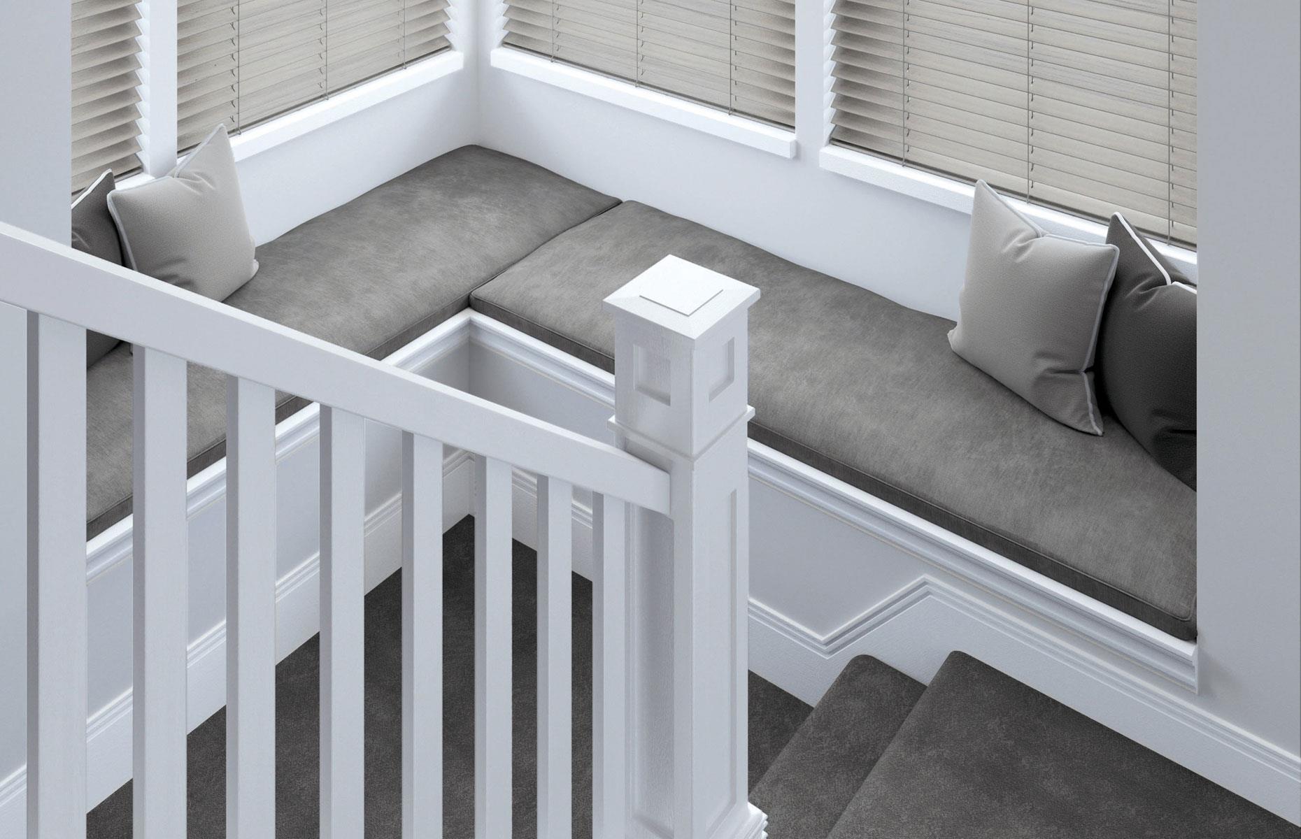 Staircase with a window seat
