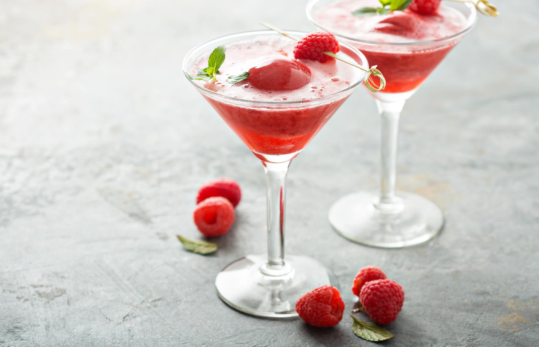 Raspberry sorbet float