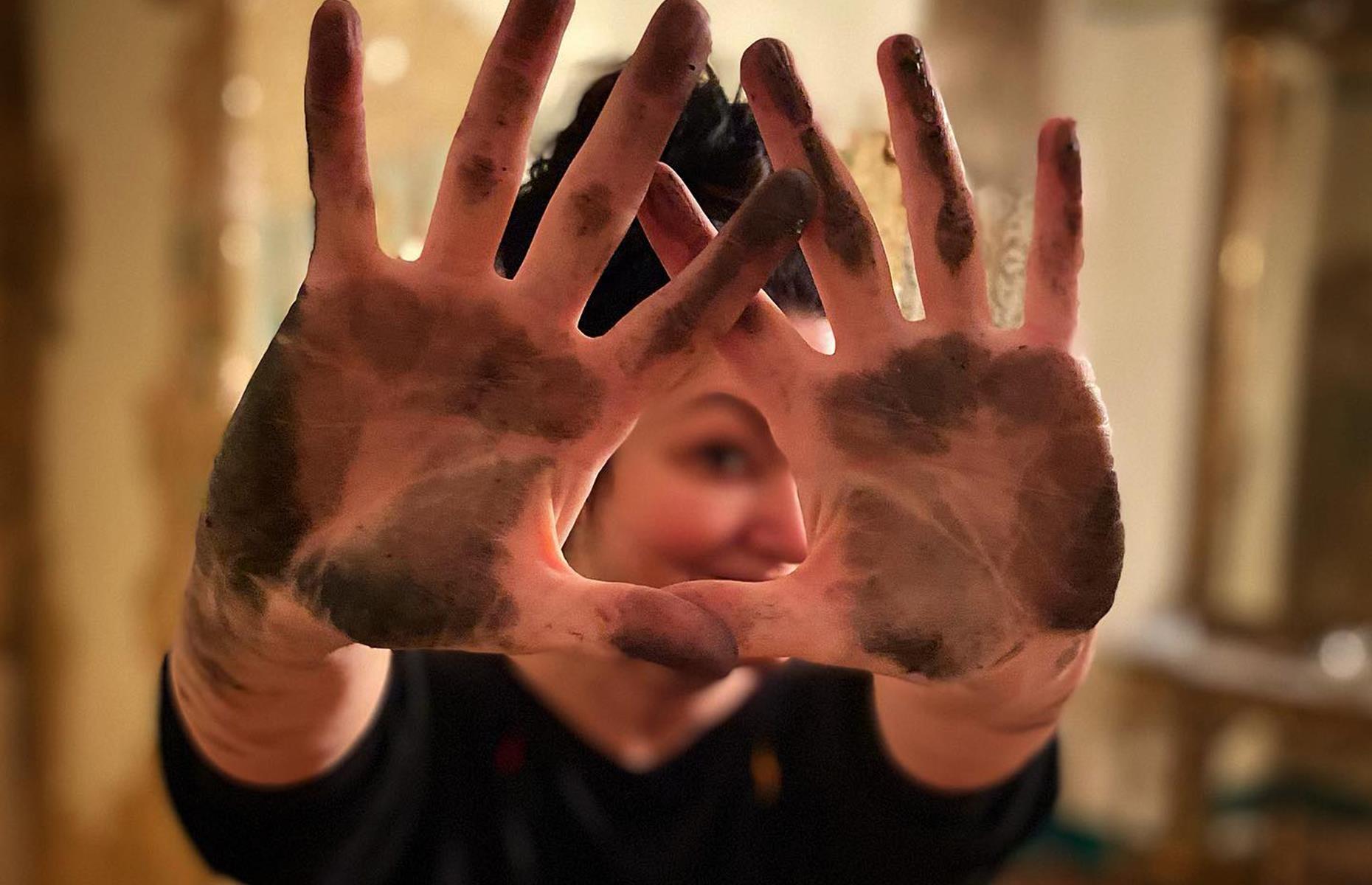 Getting their hands dirty