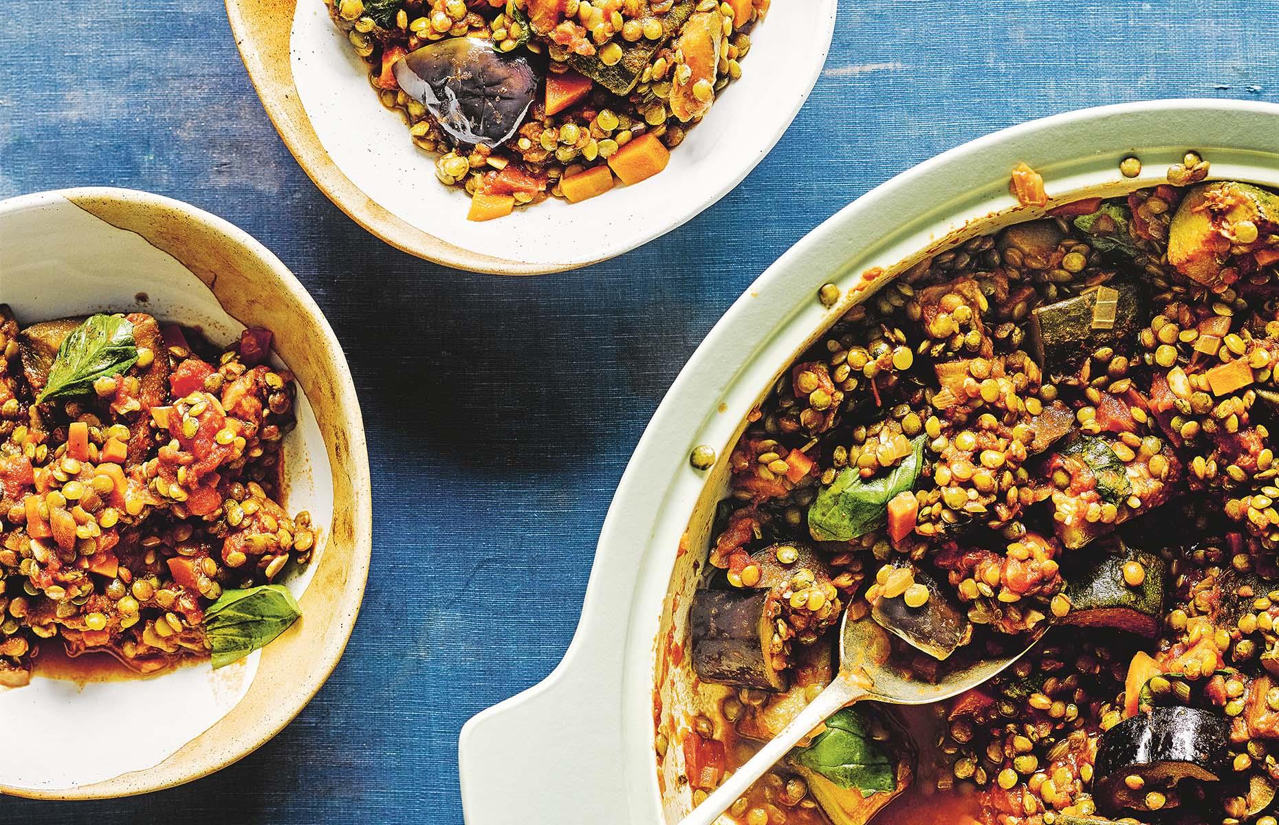 Quick lentil ratatouille
