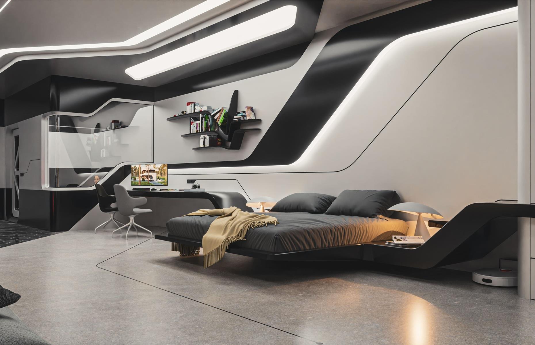 Casa cibernética: Dormitorio ultramoderno