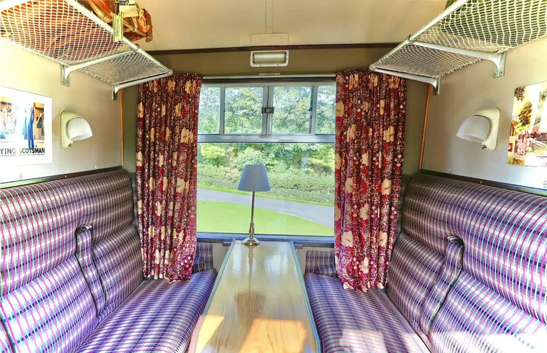 Restored 1950s Pullman railway carriage, Cumbria, UK