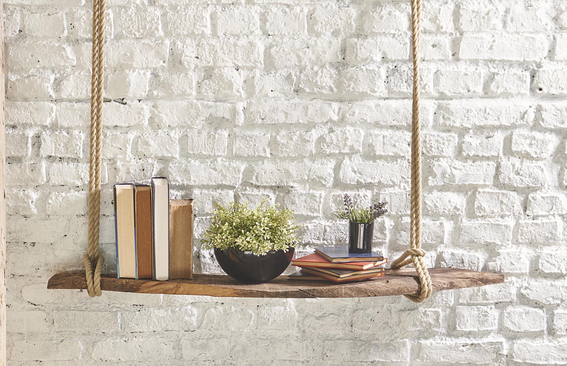 Reclaimed wooden shelf