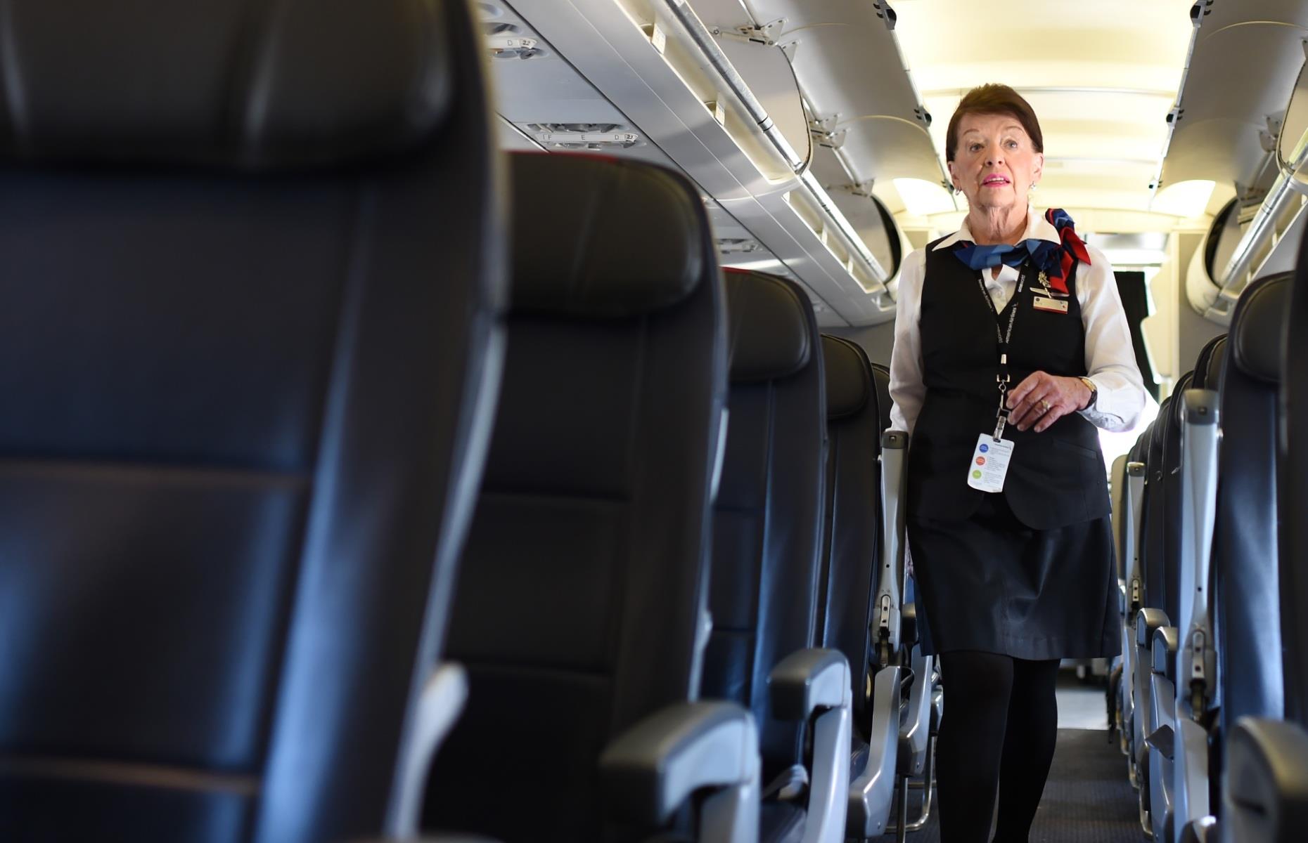 The longest-serving flight attendant worked for 65 years