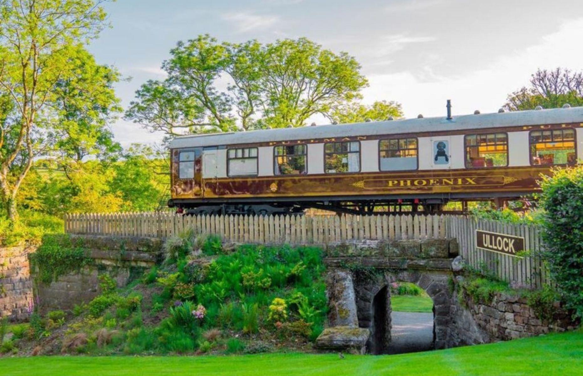 Restored 1950s Pullman railway carriage, Cumbria, UK