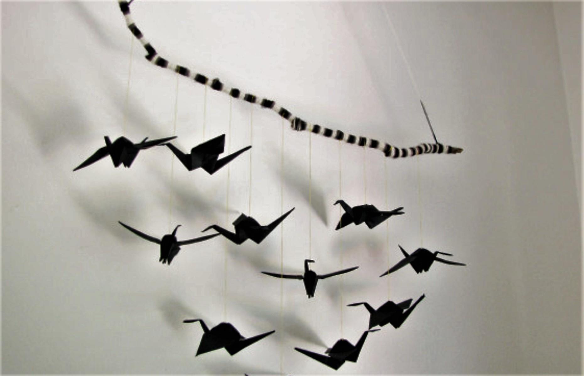 Origami crane mobiles