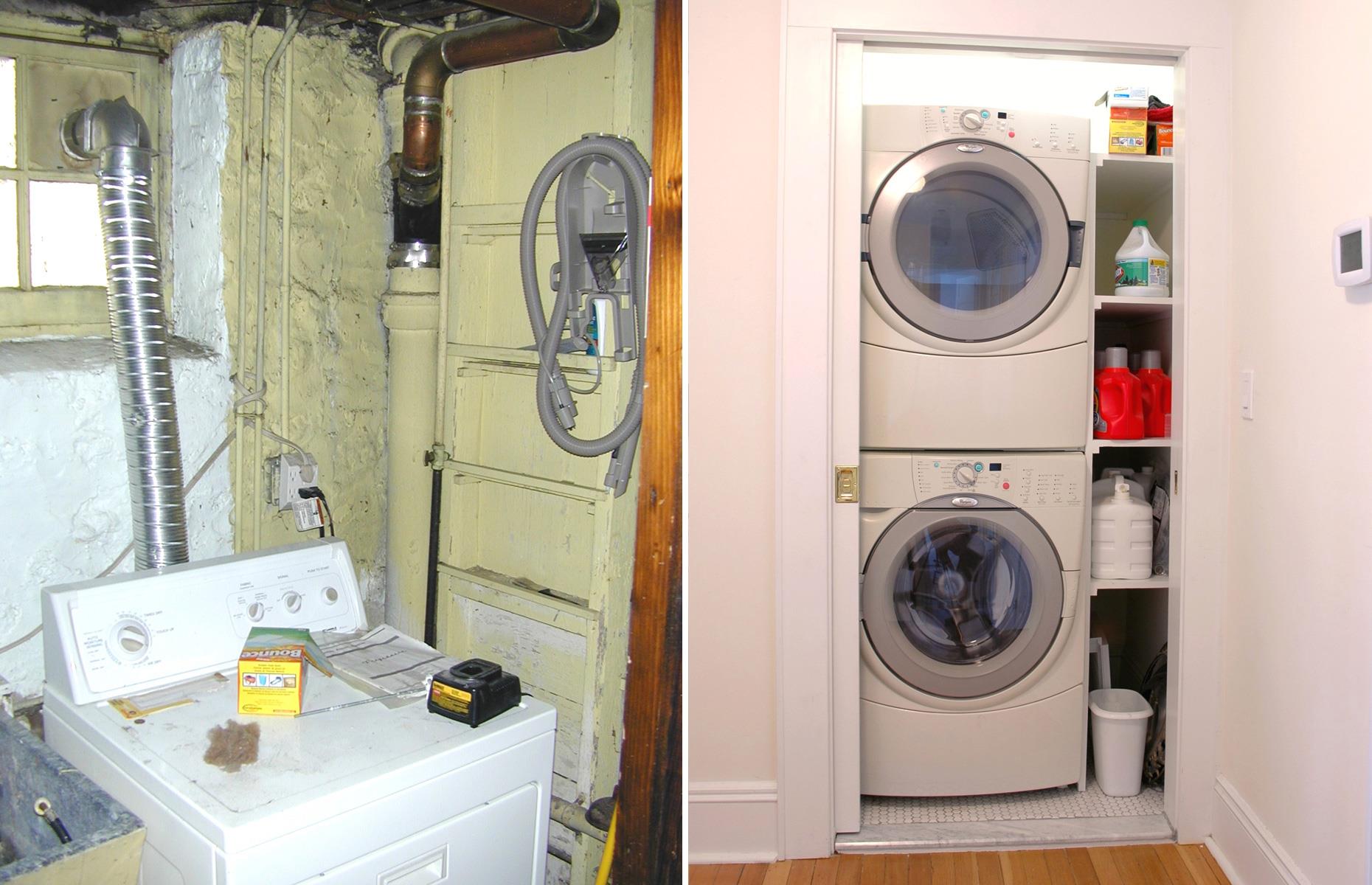 Upstairs laundry room for a new mum