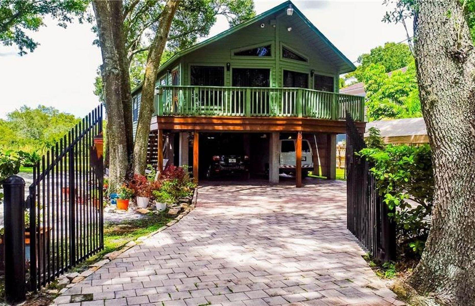 A-frame waterfront home, Florida, USA
