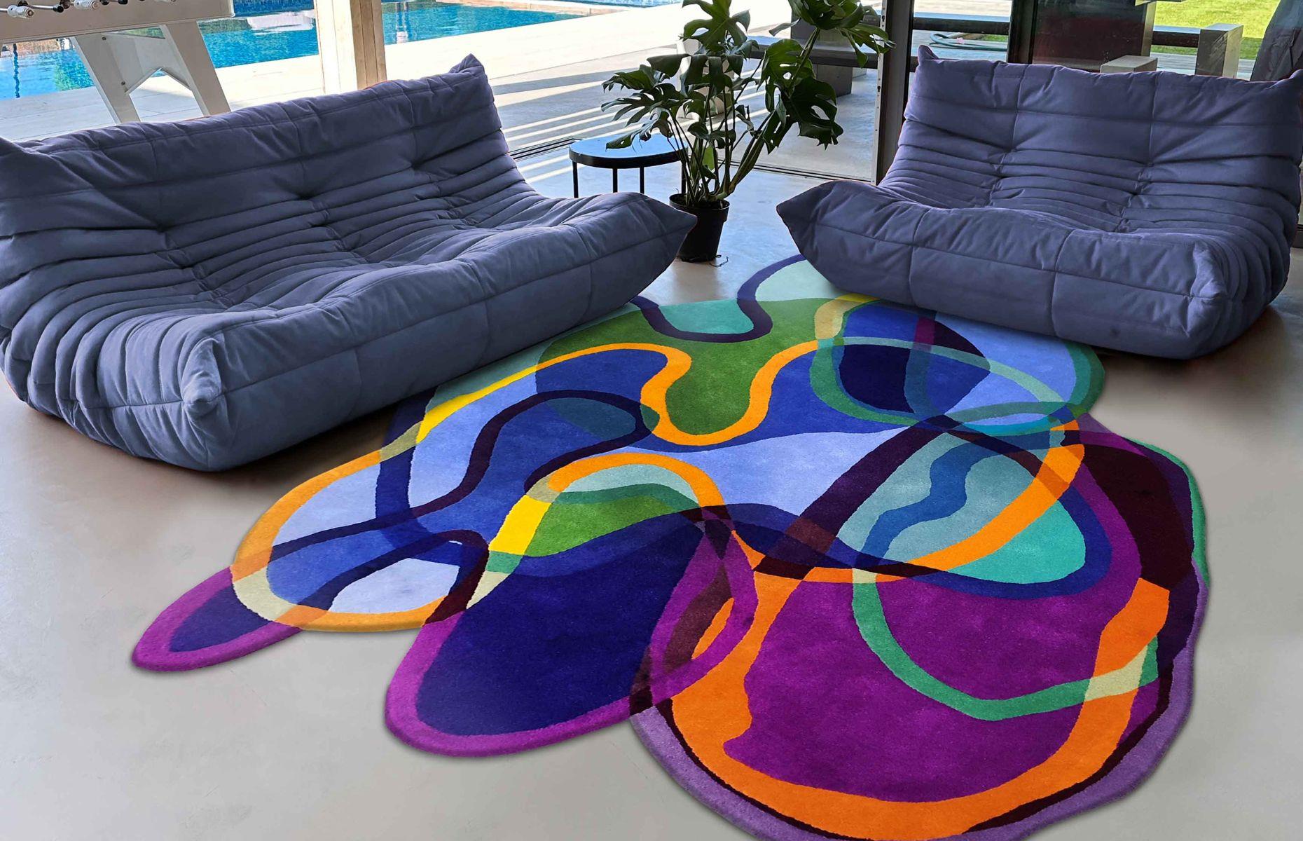 Be brave with a colour clash rug