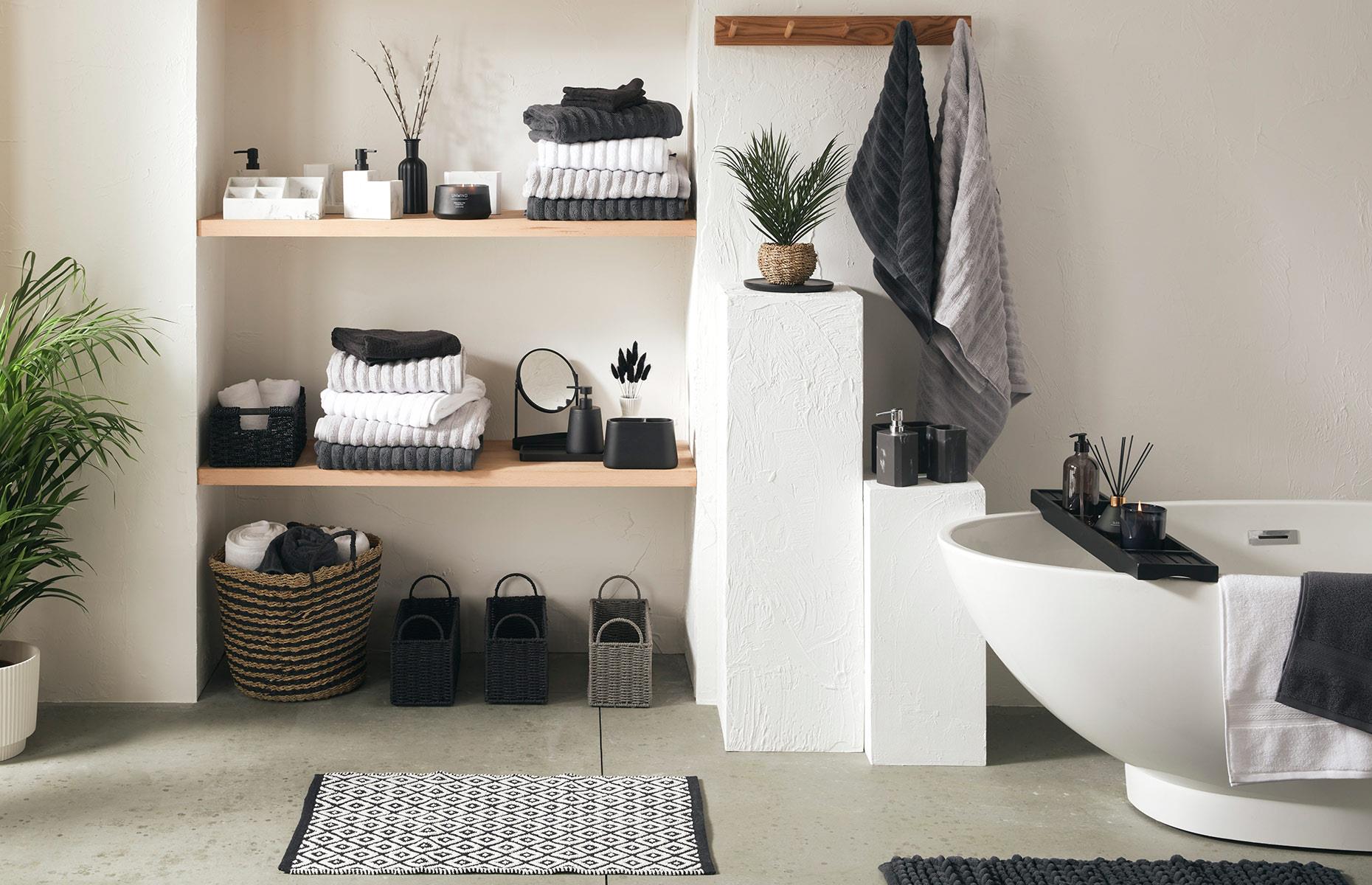 Pick up wet towels from the floor