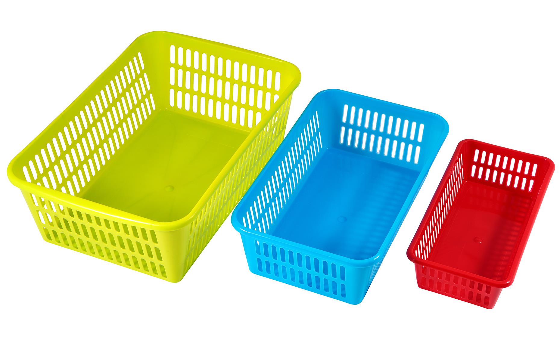 Add plastic baskets to your chest freezer