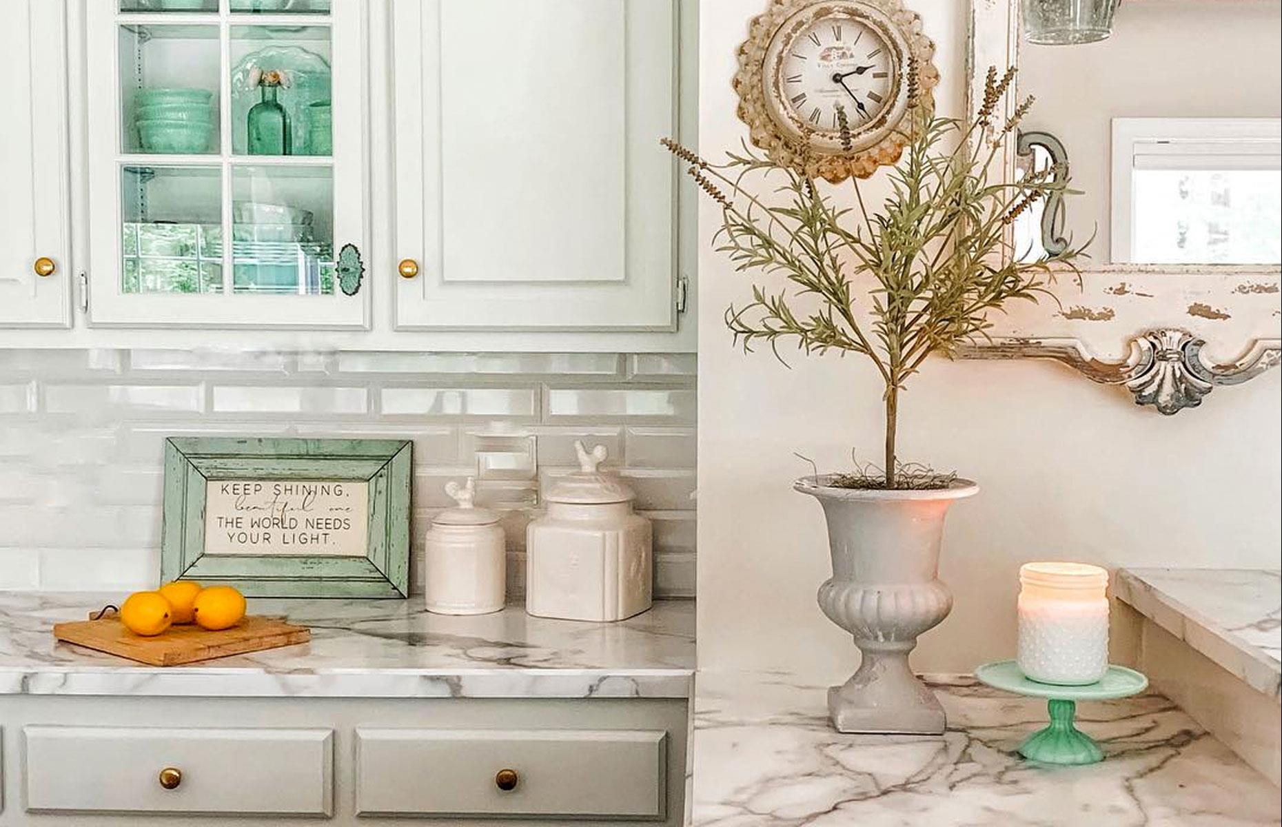 Romantic French country-style kitchen