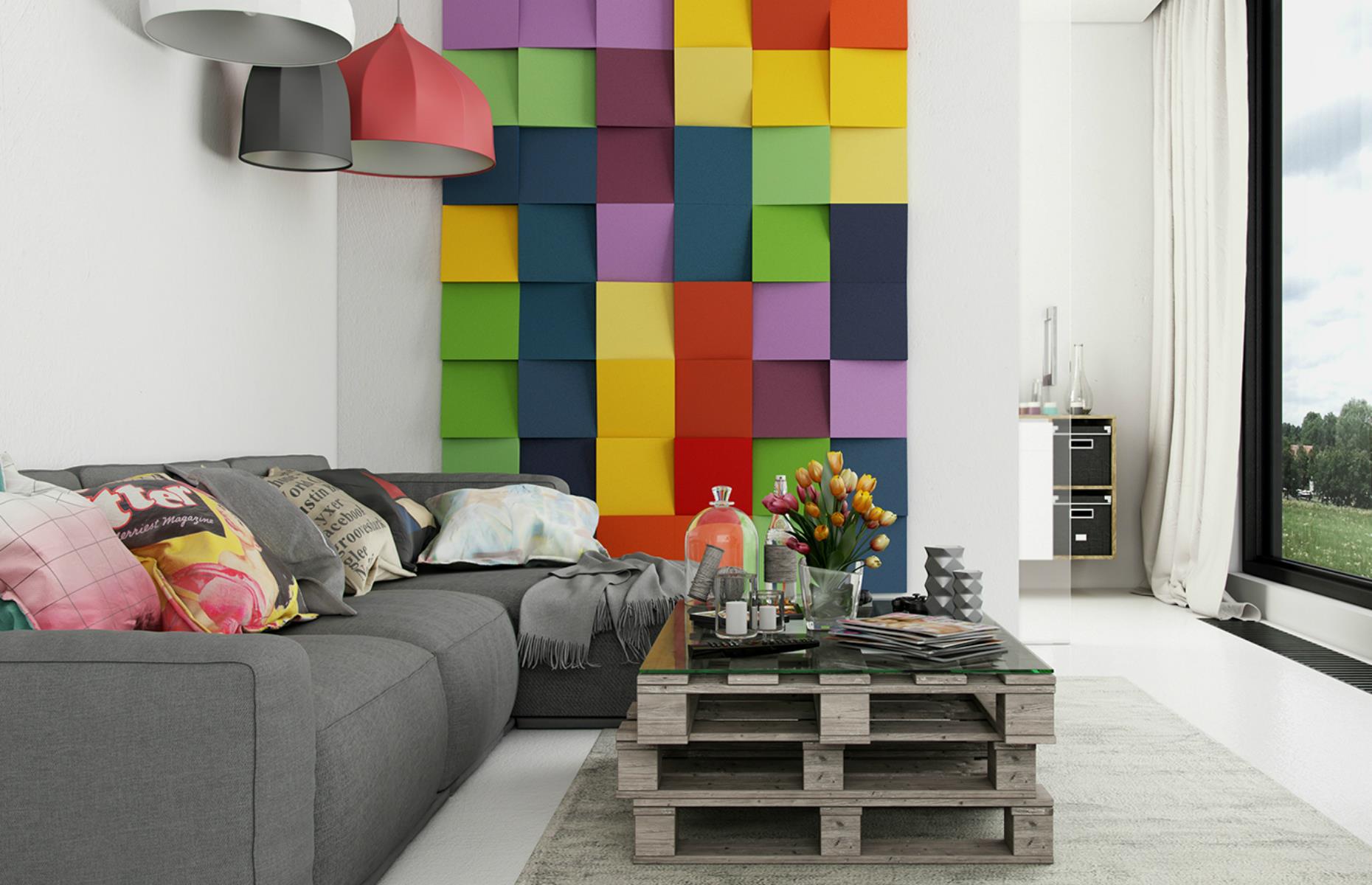 Go big and bold with rainbow panels