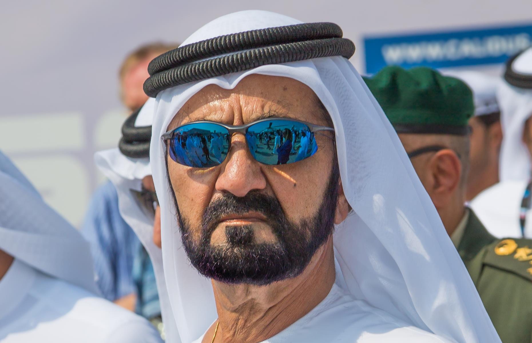 Sheikh Mohammed Bin Rashid Al Maktoum helps a British village