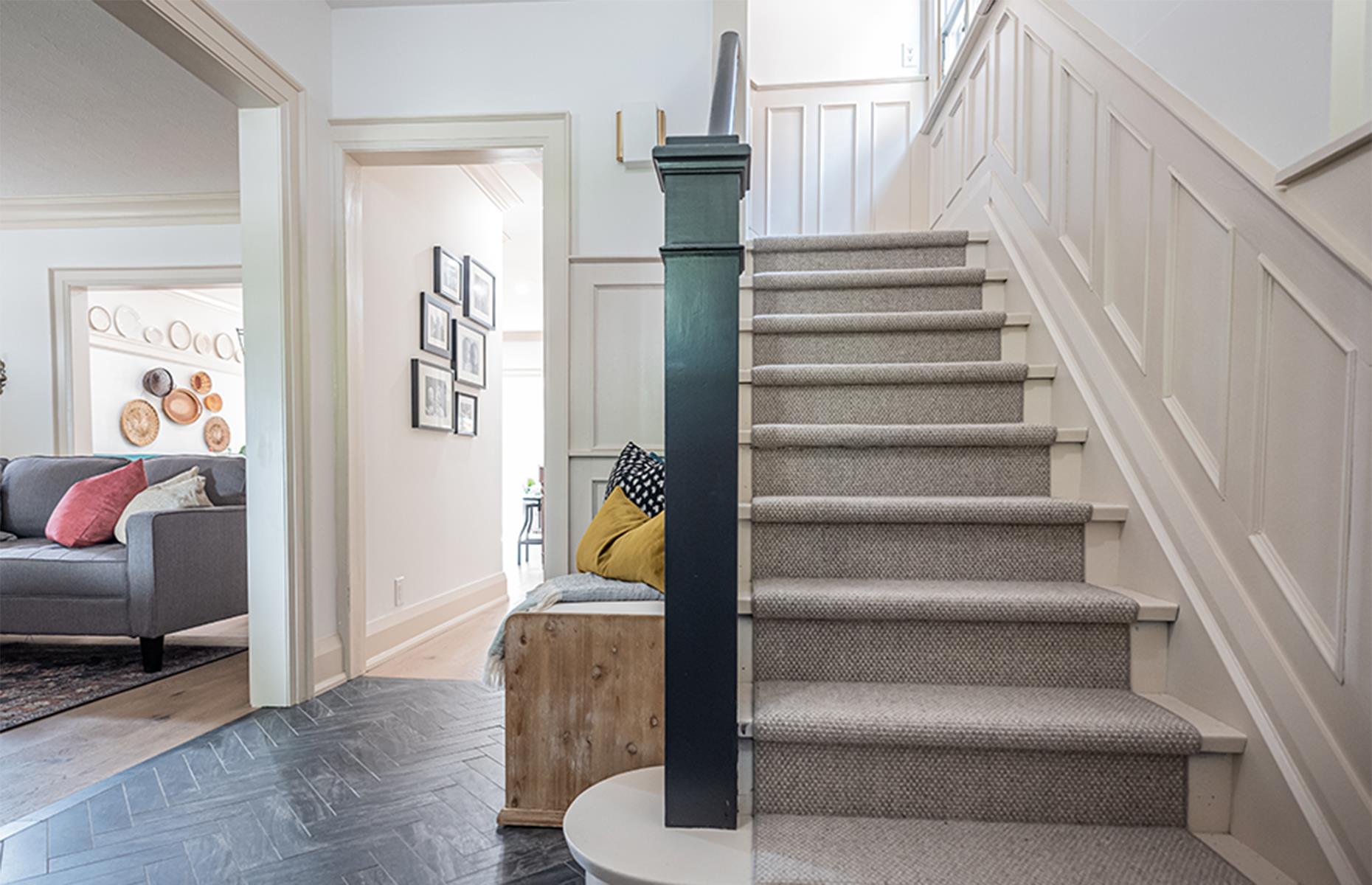 After: modernized home with old touches