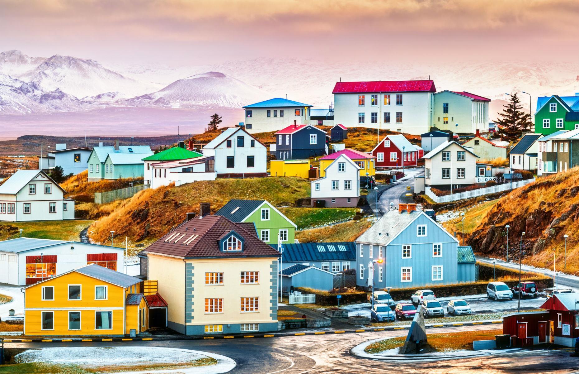 Traditional Icelandic homes, Stykkisholmur, Iceland