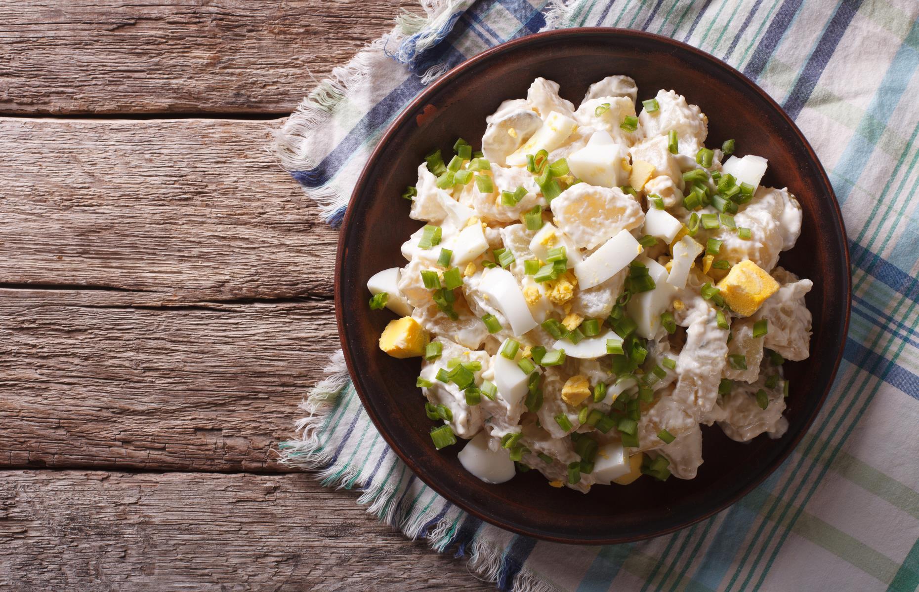 Creamy potato and egg salad