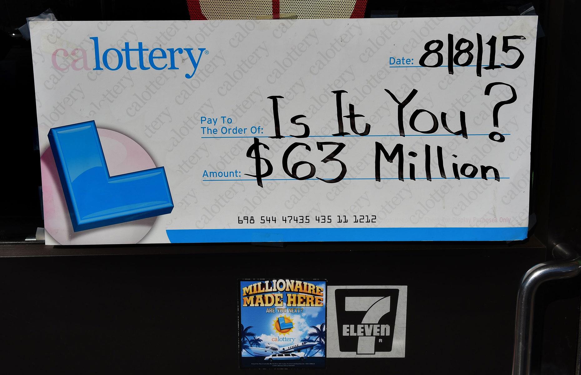 SuperLotto Plus, California Lottery, 2015: $63 million (£41.2m)
