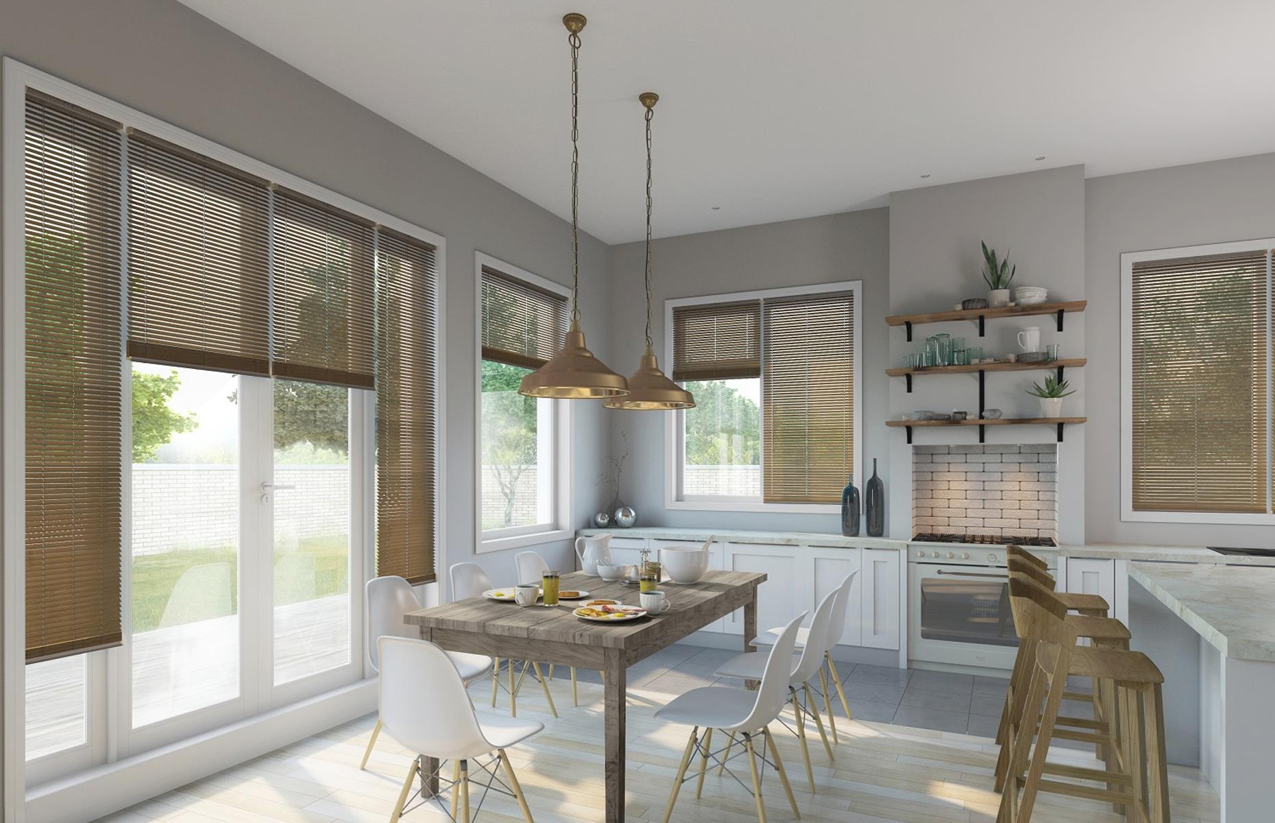 Metallic Venetian blinds