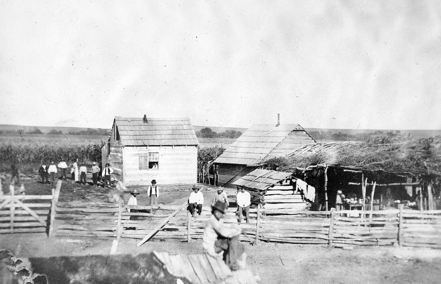 Agricultor nativo americano, Kansas, 1877