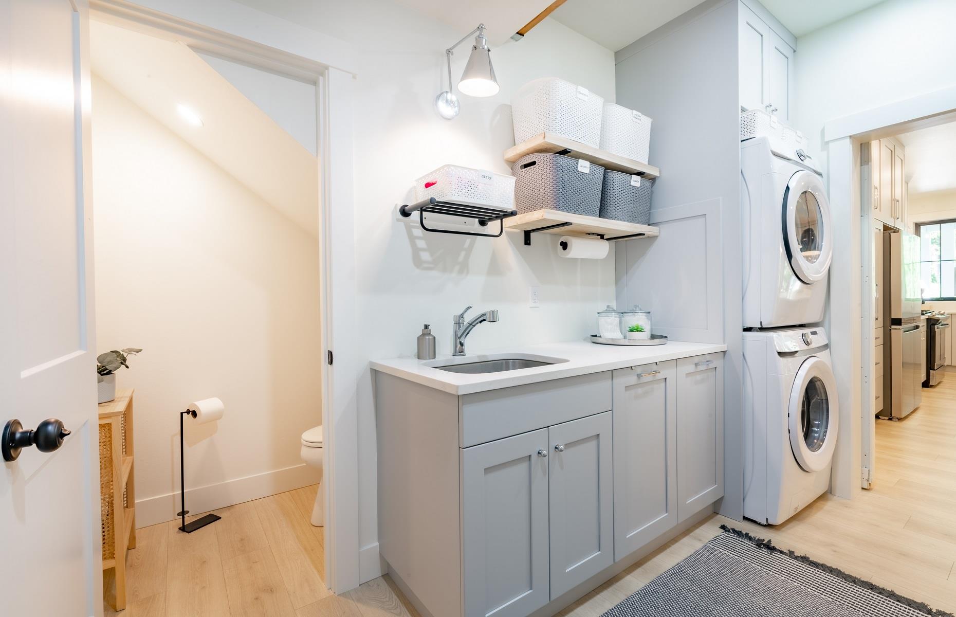 Laundry chutes and utility areas: British