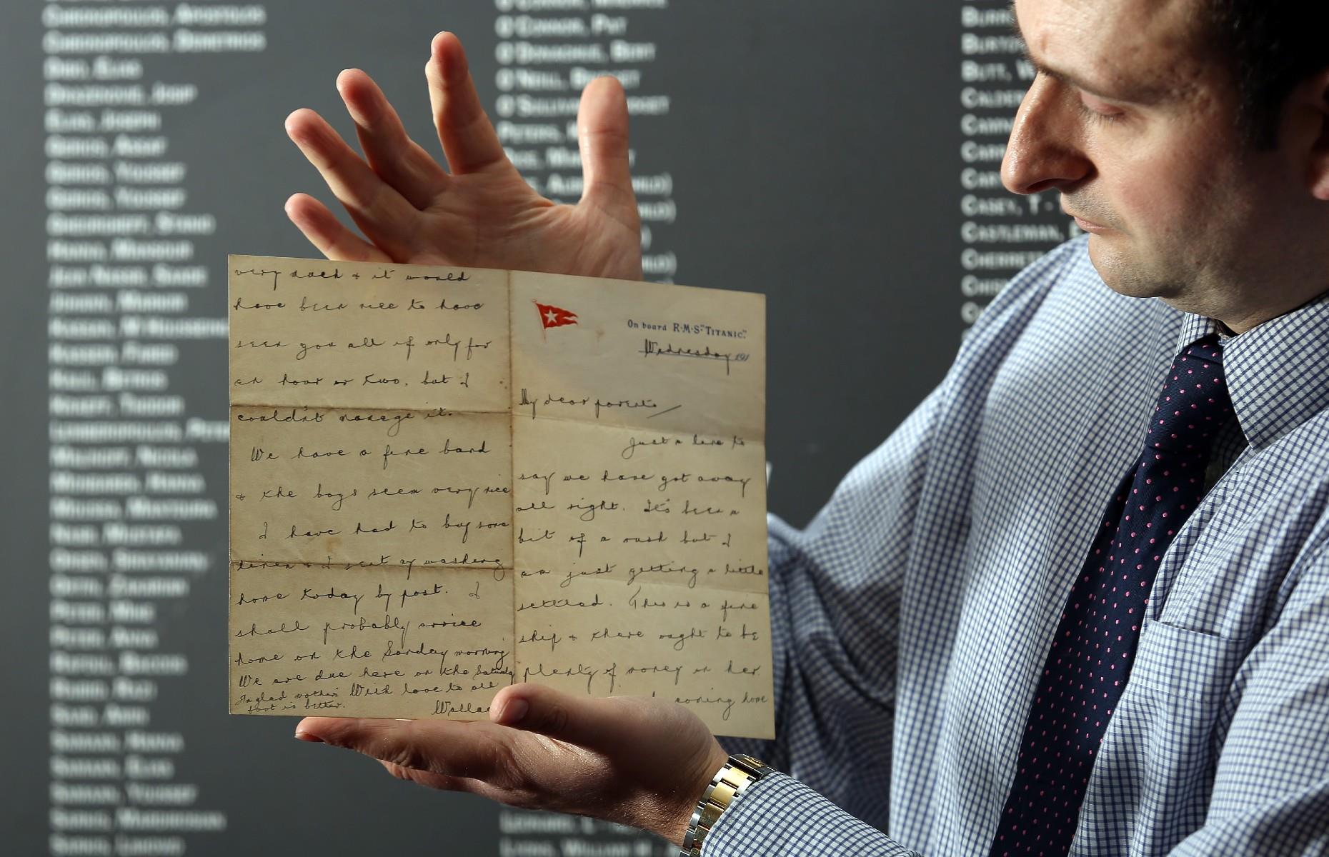 A letter on Titanic paper: $155,000 (£126k)