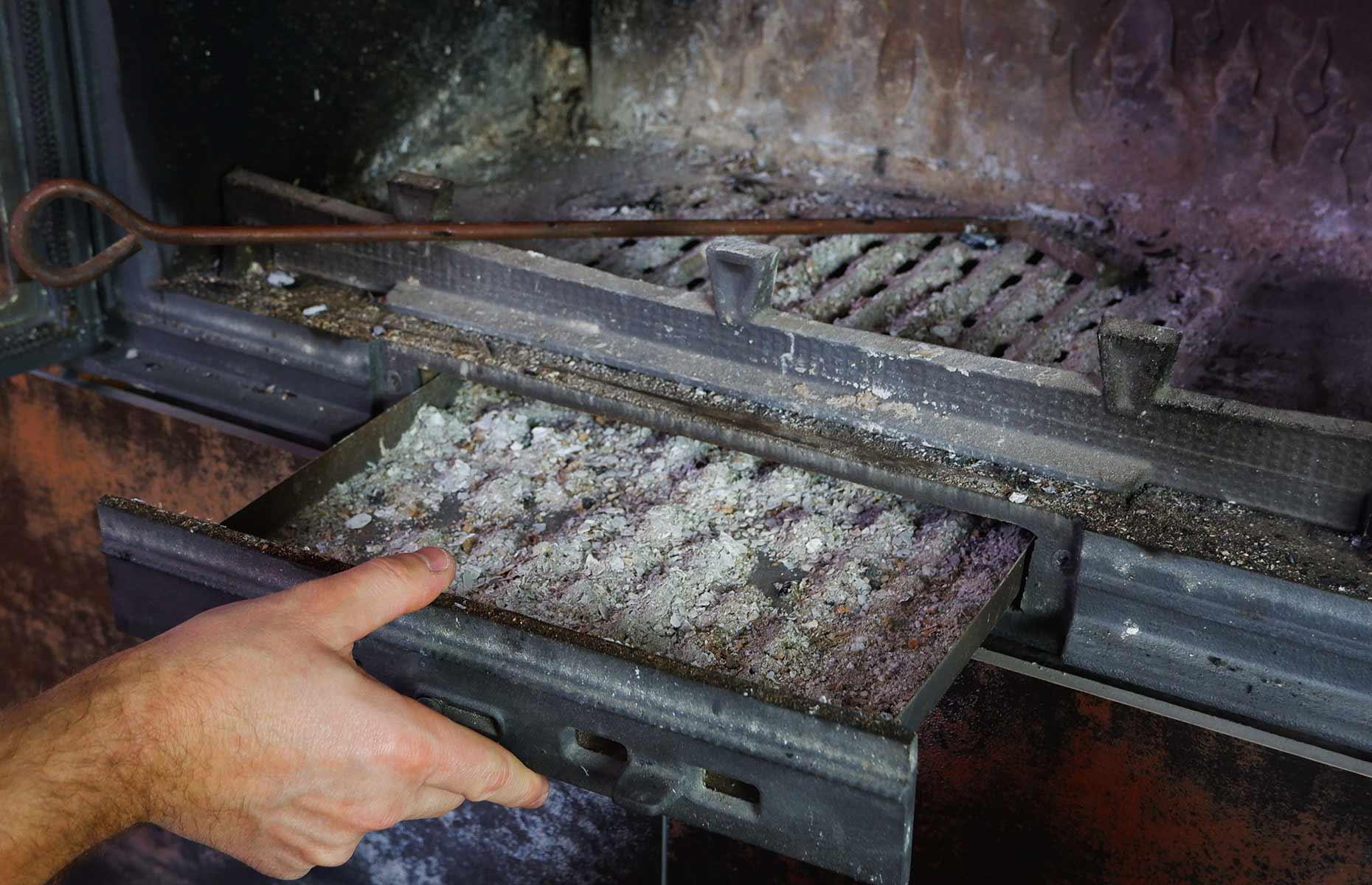 Suppress fireplace dust 