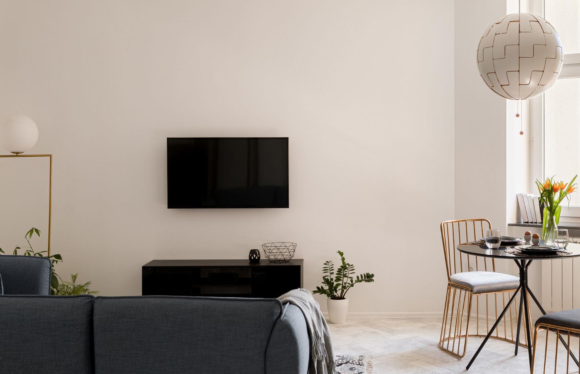 Mount the TV on the wall 