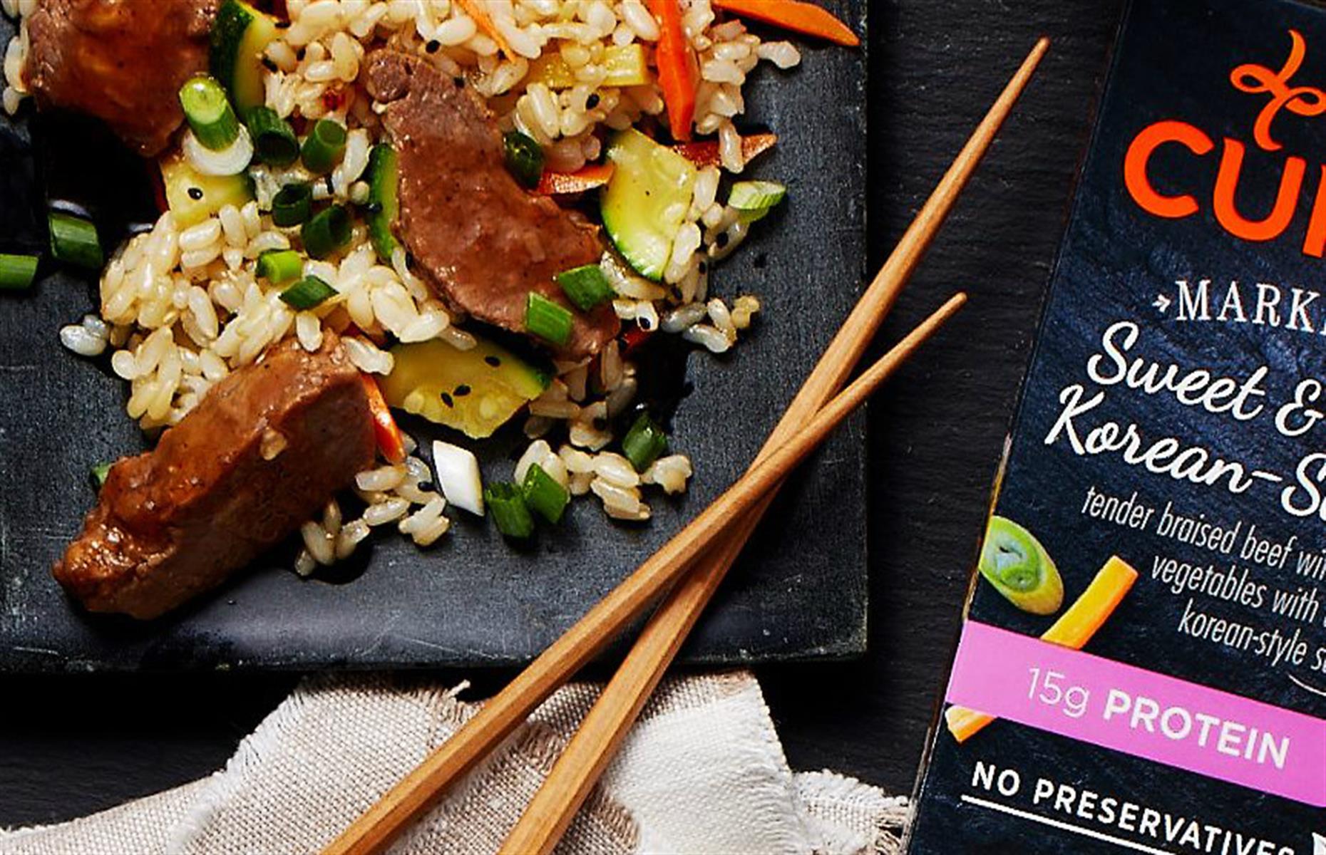 22. Lean Cuisine sweet & spicy Korean-style beef (6% sugar)