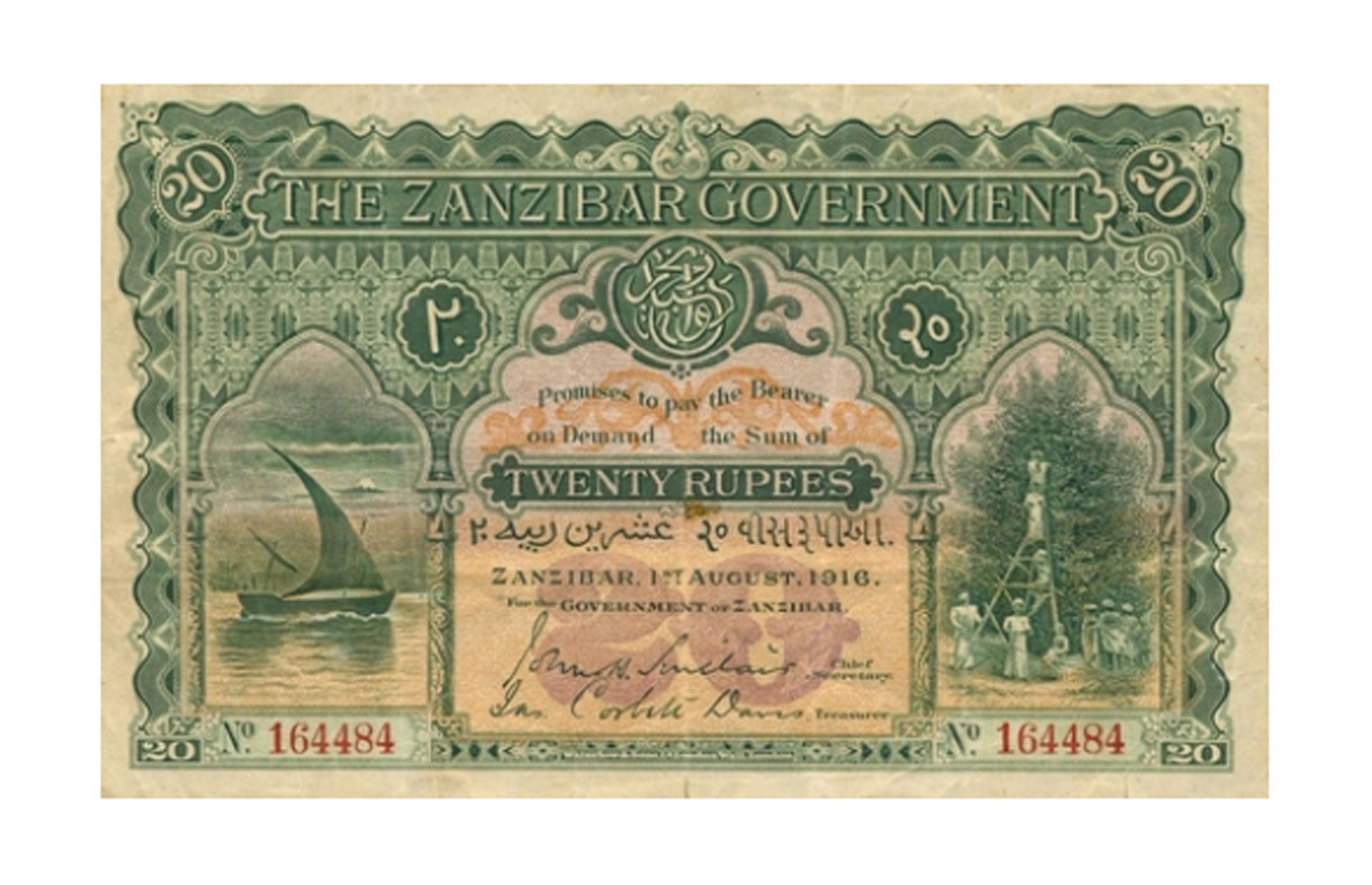 Zanzibar 1908 20 Rupees – $225,000 (£180k) 