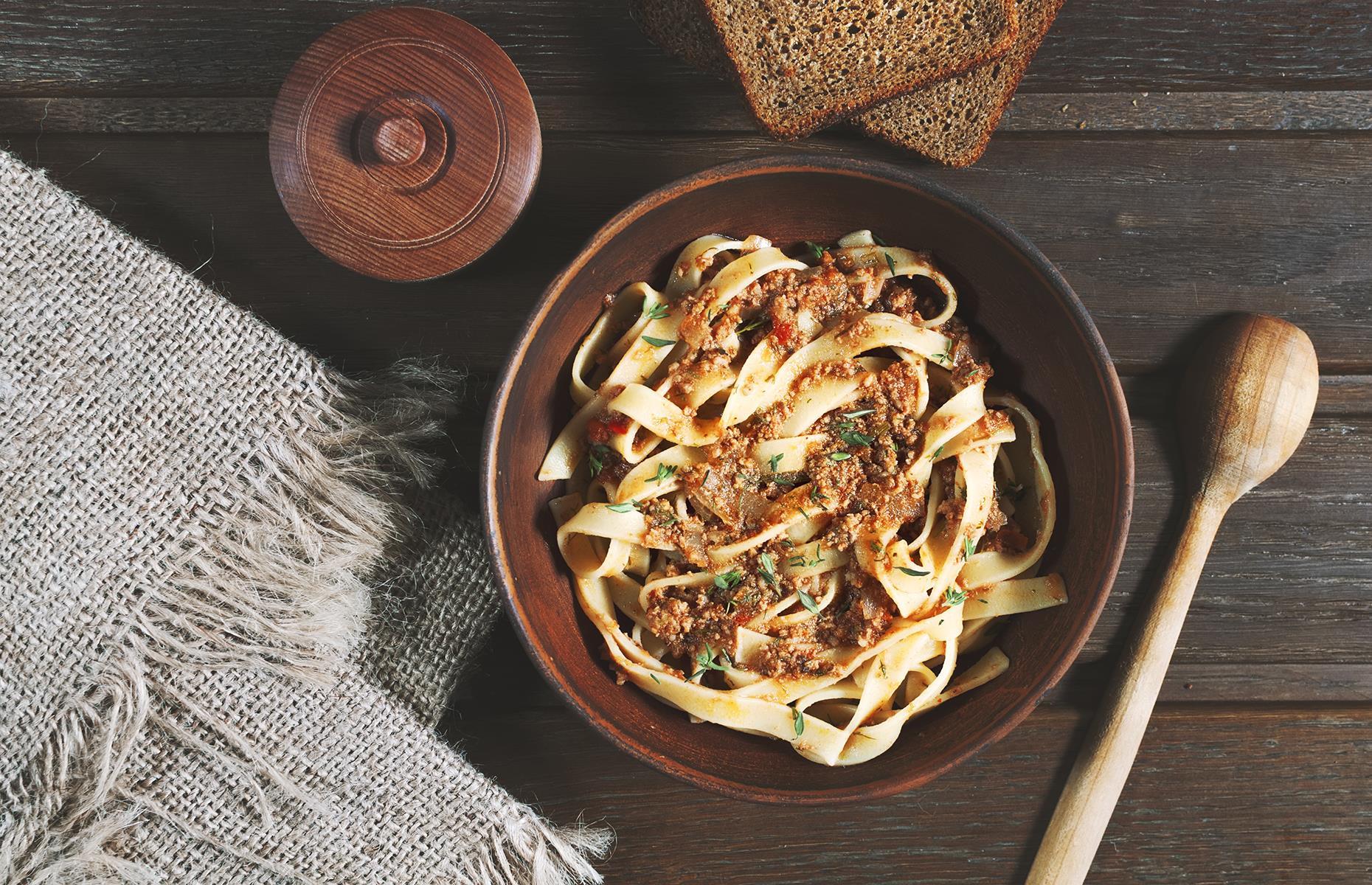 16. Bolognese should be served with spaghetti
