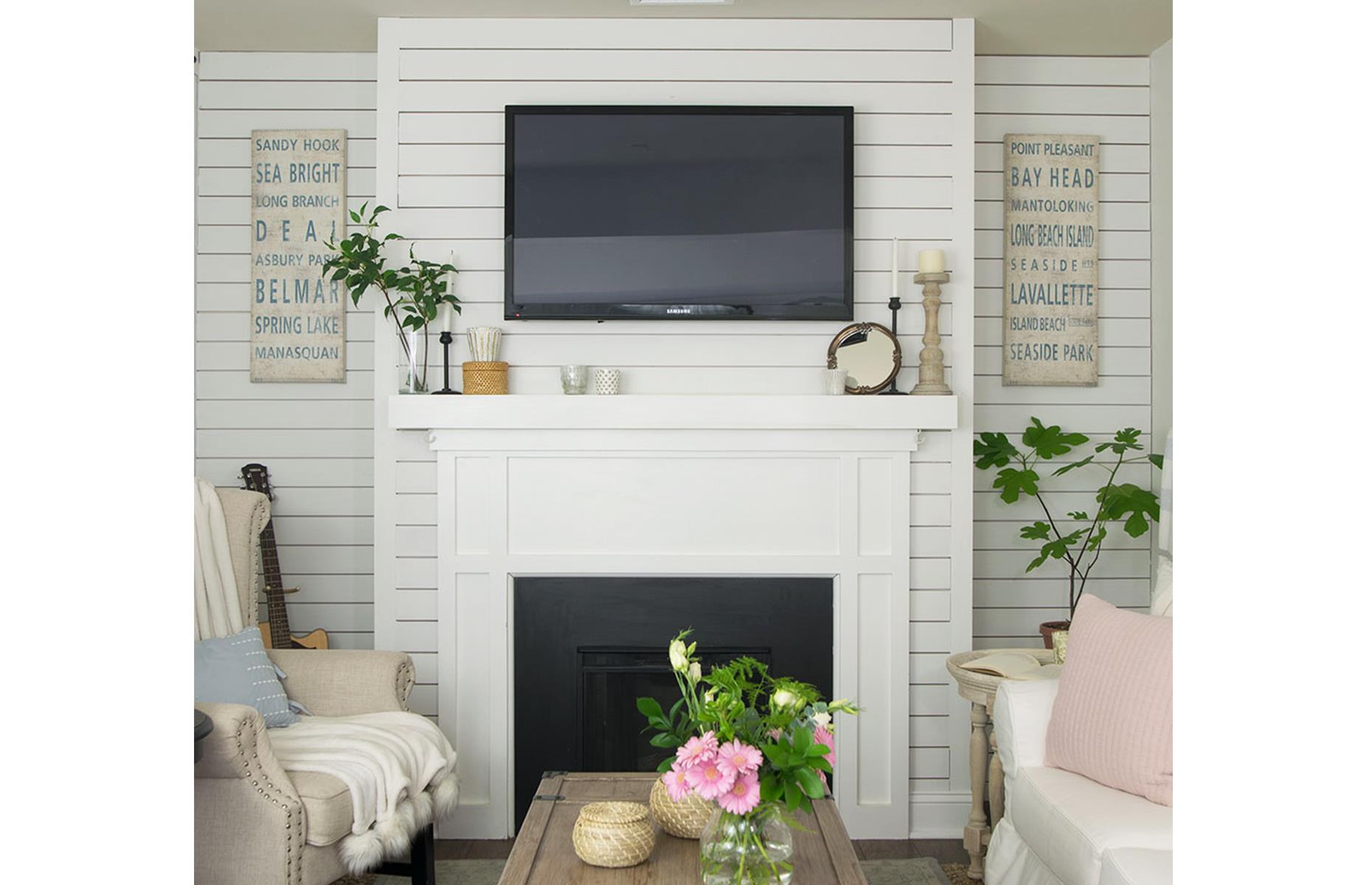 After: a coastal-inspired family room