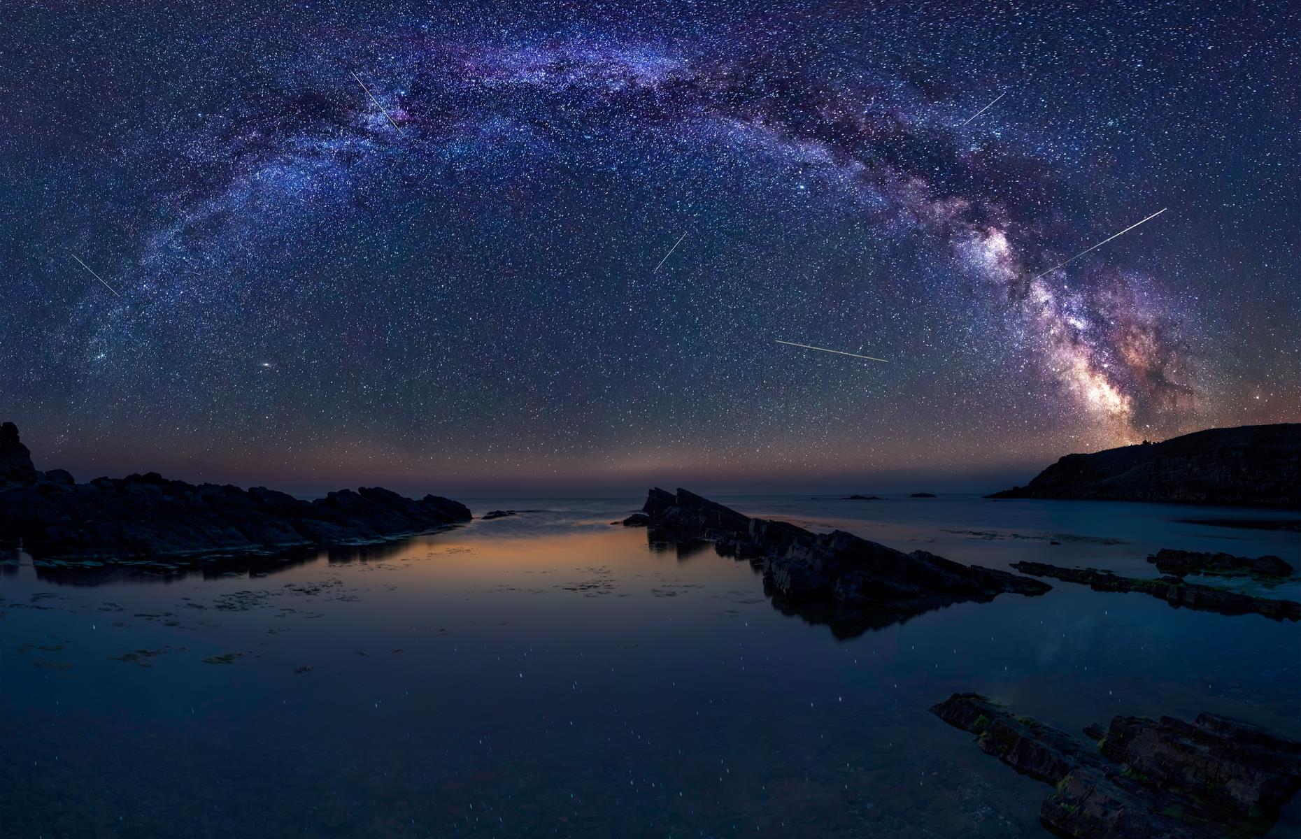 Milky Way and Perseids, Black Sea, Bulgaria