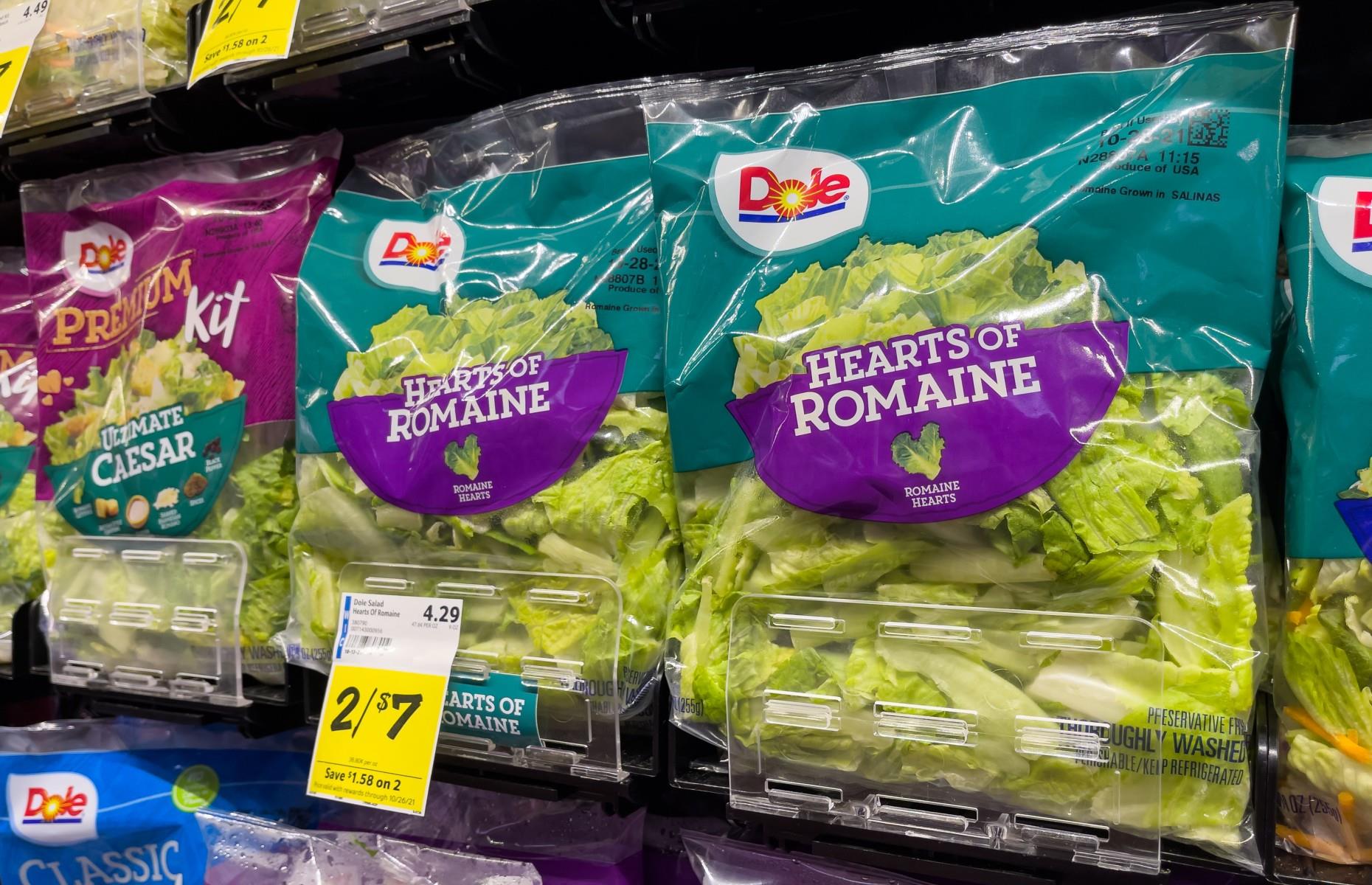 Dole Fresh Vegetables lettuce and packaged salad: 31.2 million units 