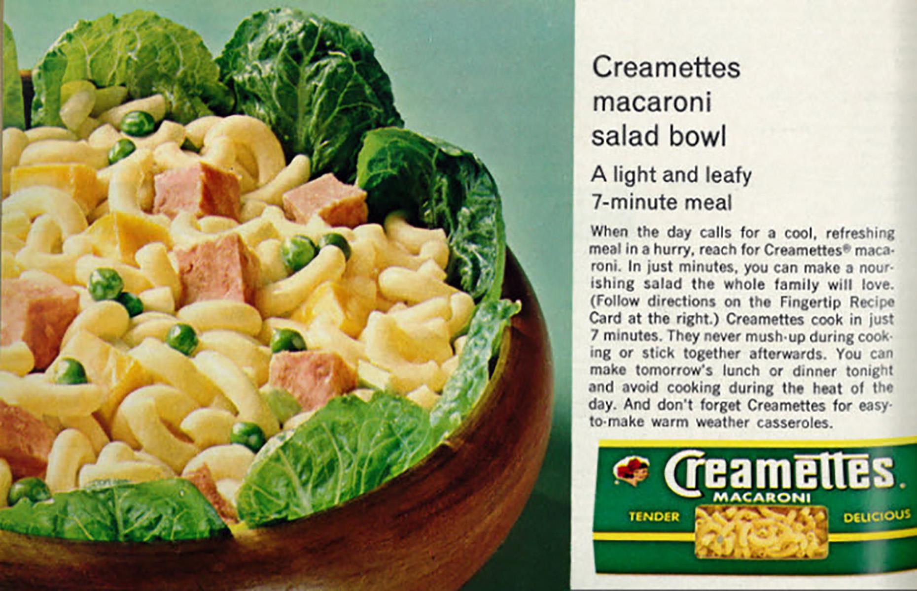 38. Creamettes macaroni salad bowl