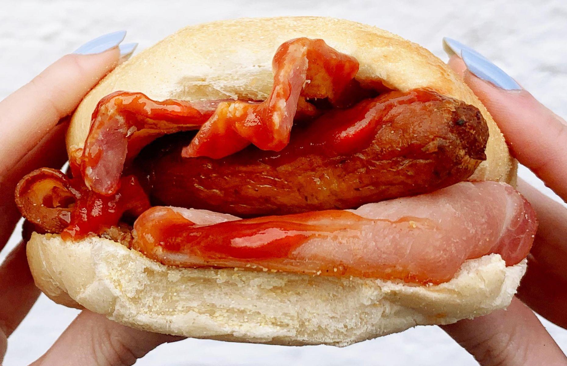 8. Bacon and sausage breakfast roll, Greggs, UK