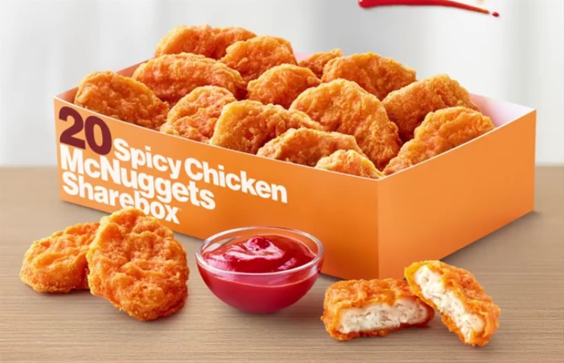 Mcdonald’s Spicy Chicken McNuggets and Mighty Hot Sauce 
