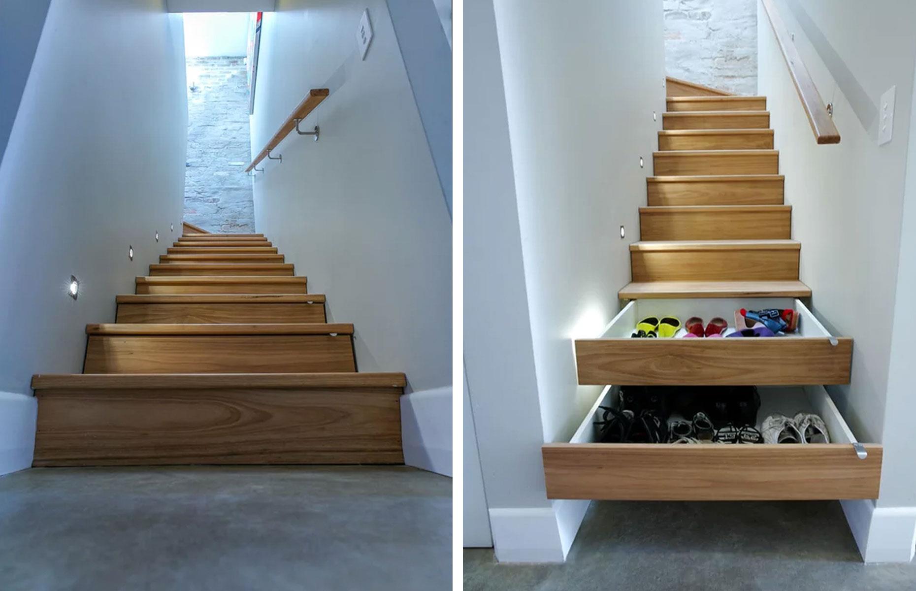Staircase with hidden storage