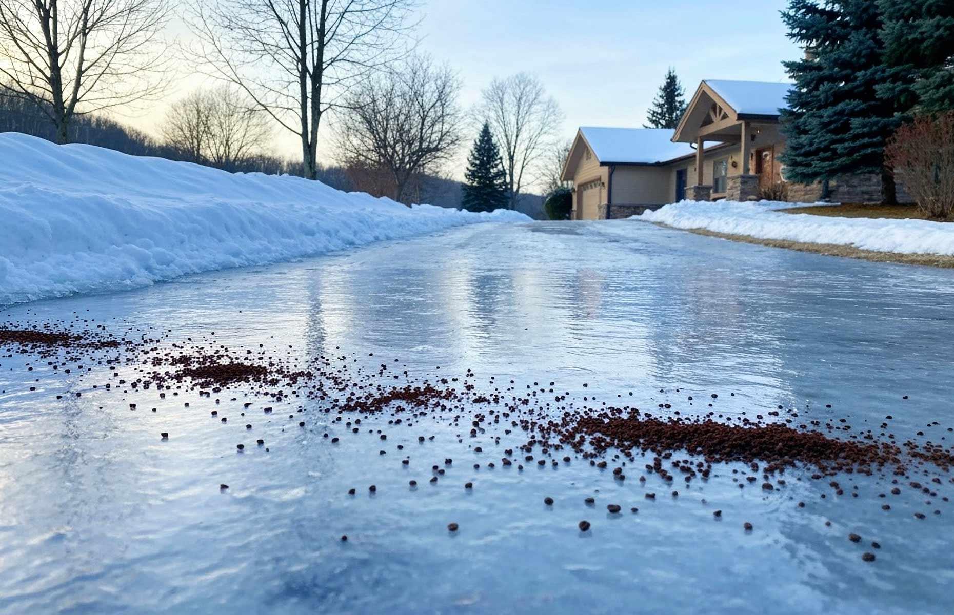 Grit icy driveways