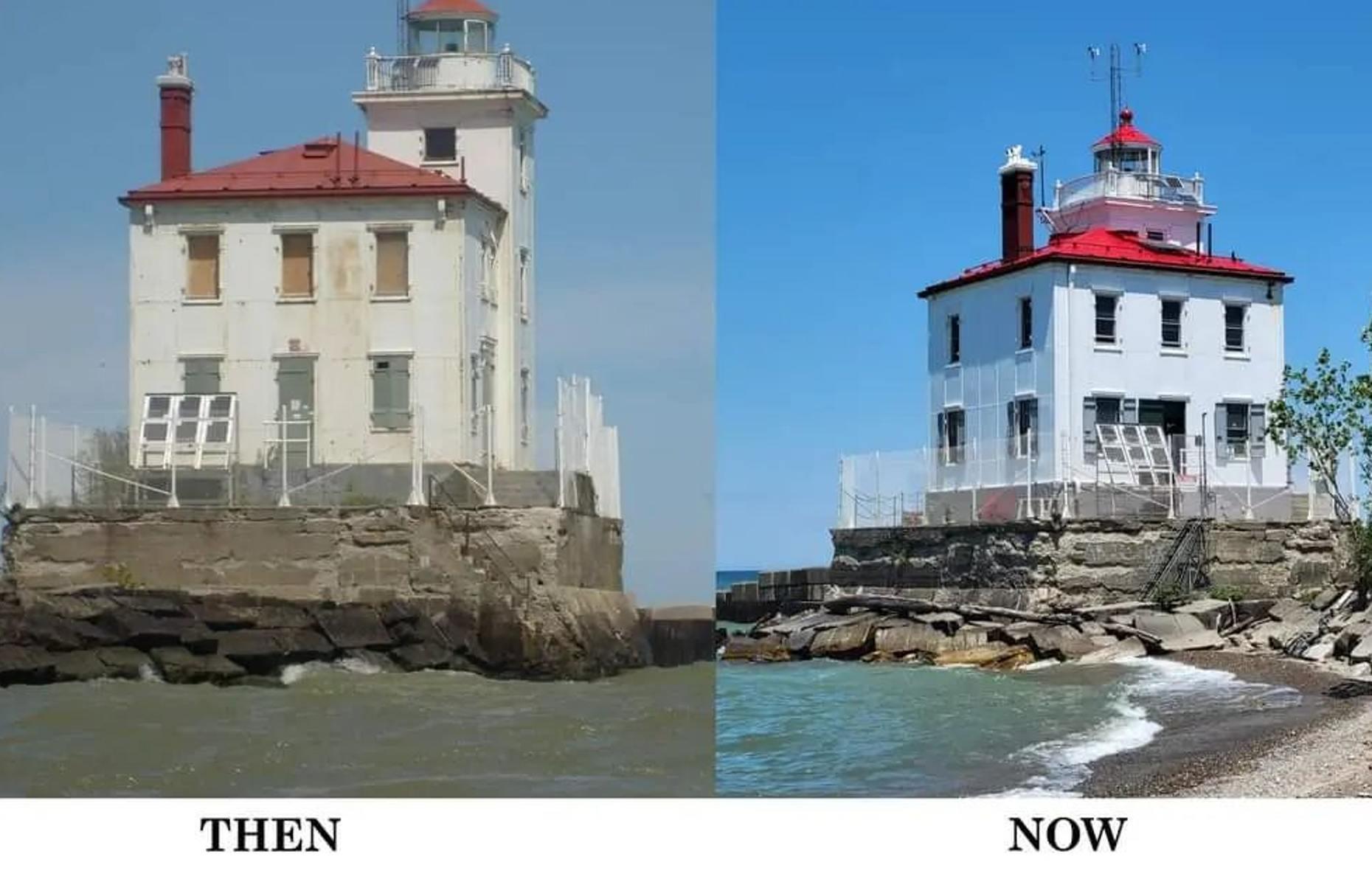 The lighthouse now and then