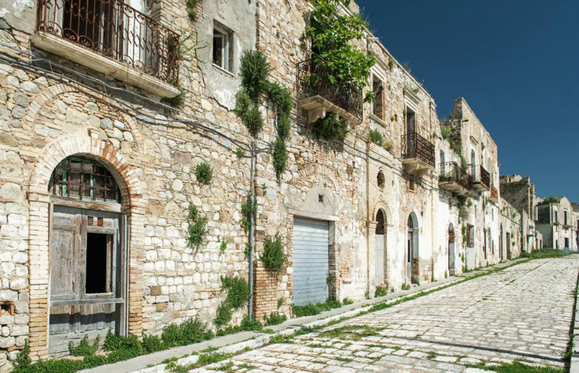 The jagged streets of Craco, Matera, Italy