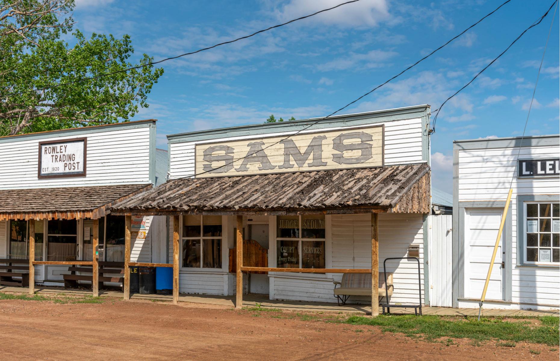 The prairie town of Rowley, Alberta, Canada
