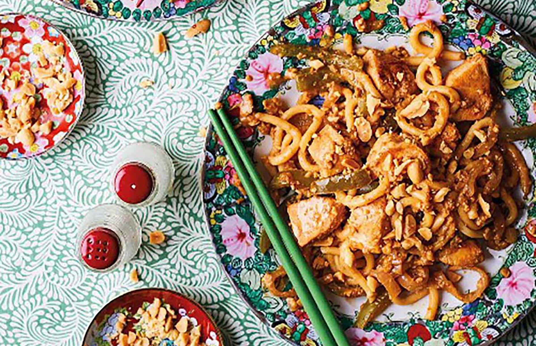 16. Satay chicken udon noodles