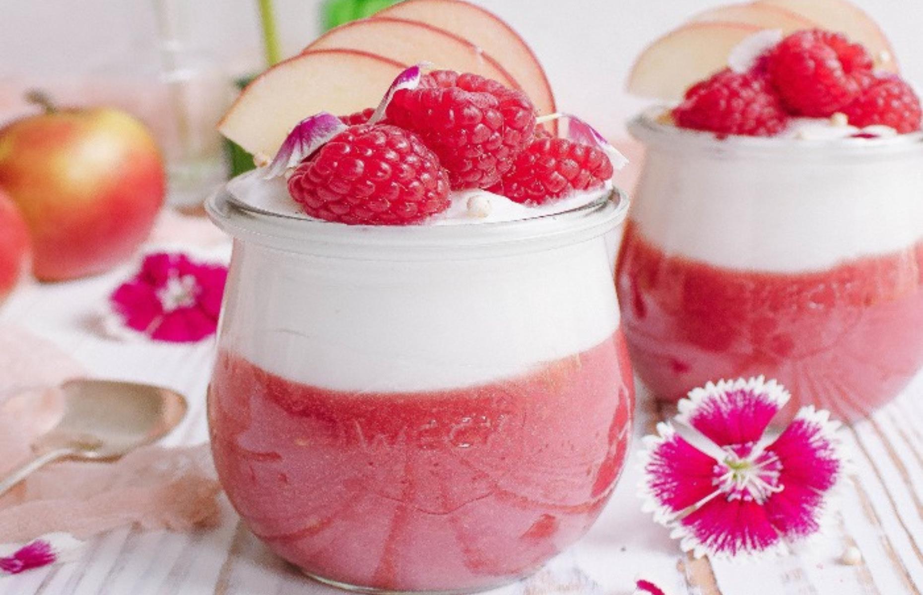 Apple and raspberry coconut parfaits