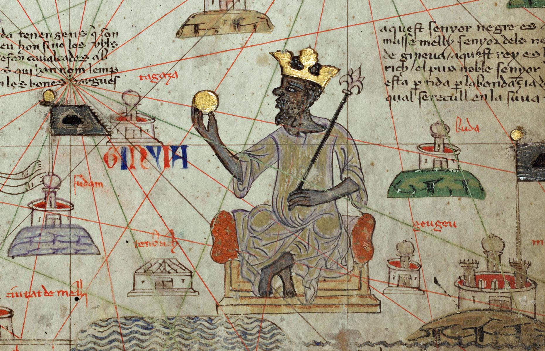 Mansa Musa's famous depiction on the Catalan Atlas