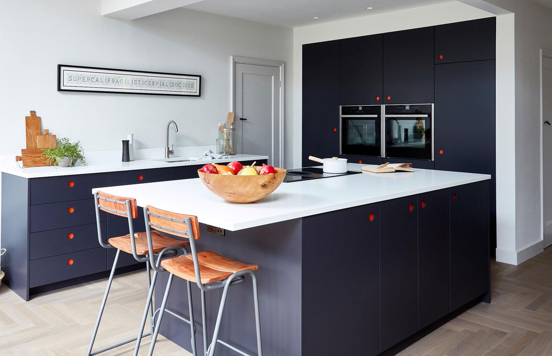Add red to a dark kitchen