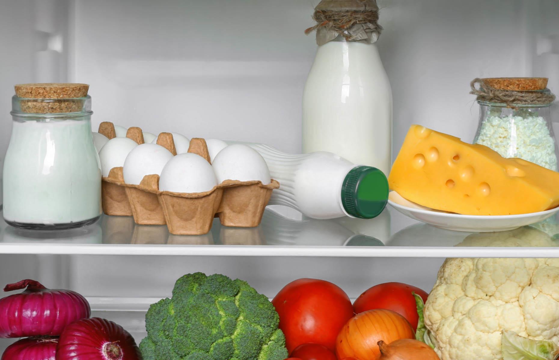 Keep dairy on the middle shelf