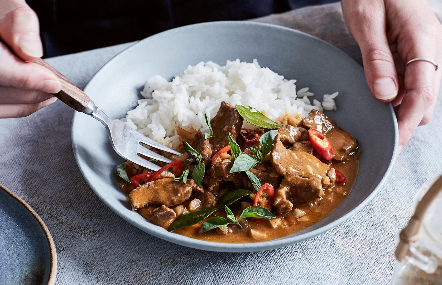 Thai beef curry with peanut sauce
