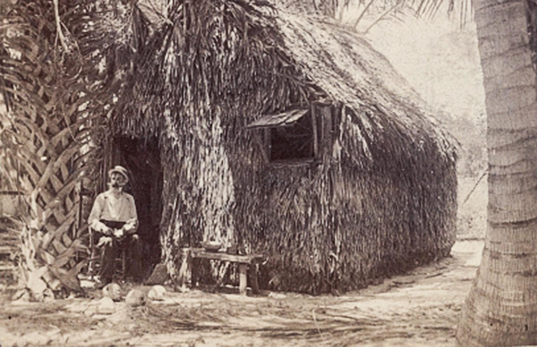 1891: a pioneer outside his palmetto cabin