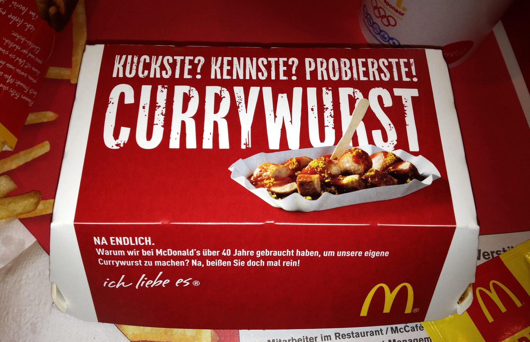 20. McCurrywurst, McDonald's, Germany